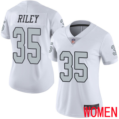 Oakland Raiders Limited White Women Curtis Riley Jersey NFL Football #35 Rush Vapor Untouchable Jersey->women nfl jersey->Women Jersey